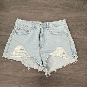 Garage light wash high rise Jean shorts